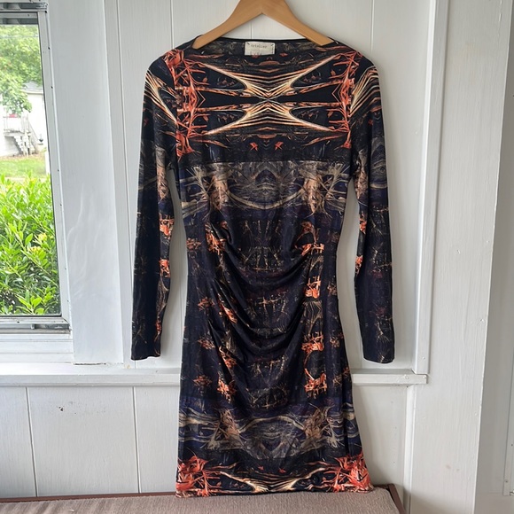Artelier Nicole Miller Long Sleeve Patterned Dress - Picture 4 of 11
